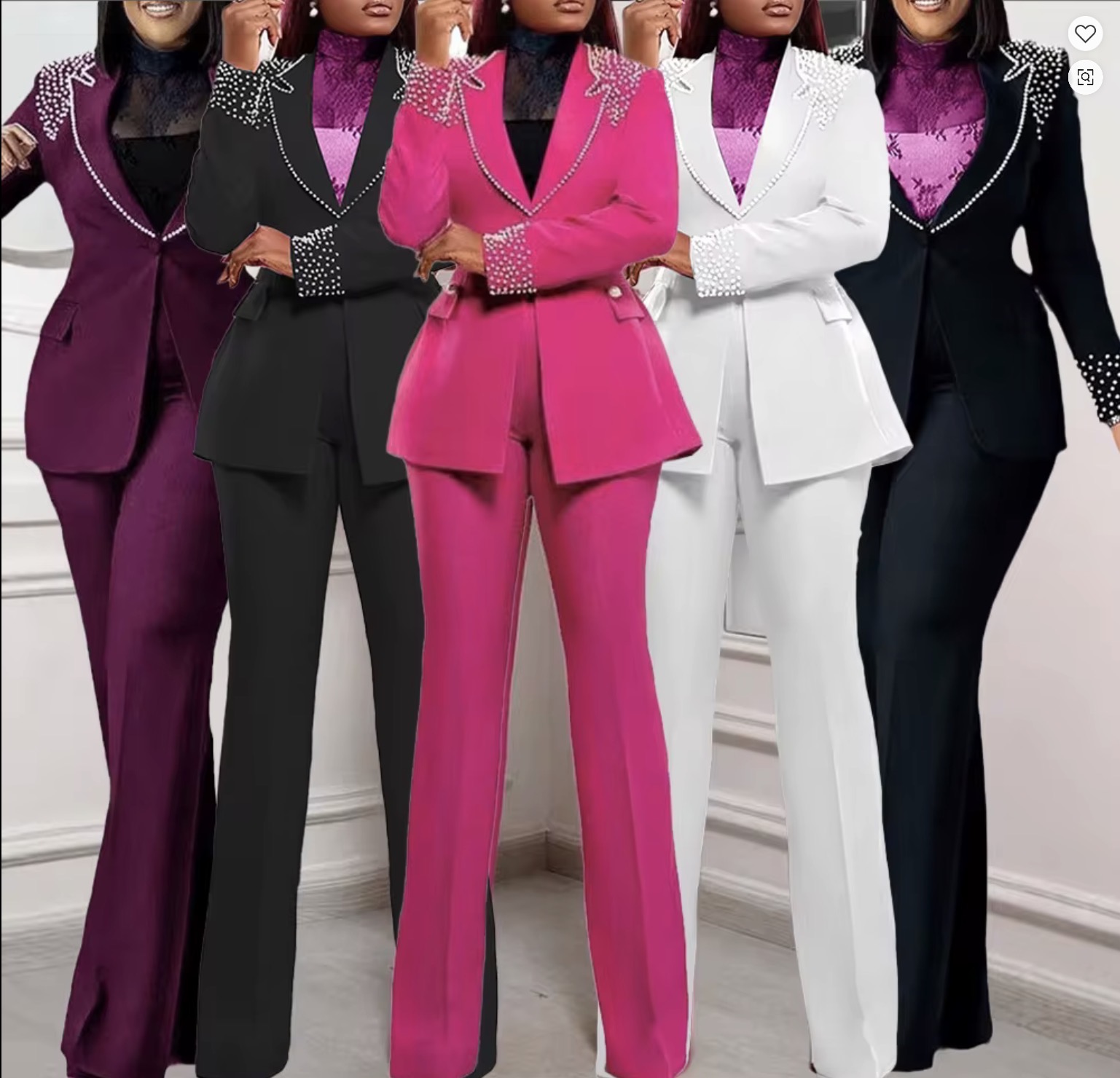 Beaded Women Office Suit